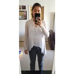 Helmut Lang sheer white/cream top